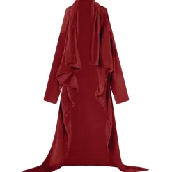 vidaXL Filt-hoodie Bordeaux Röd F Flanell