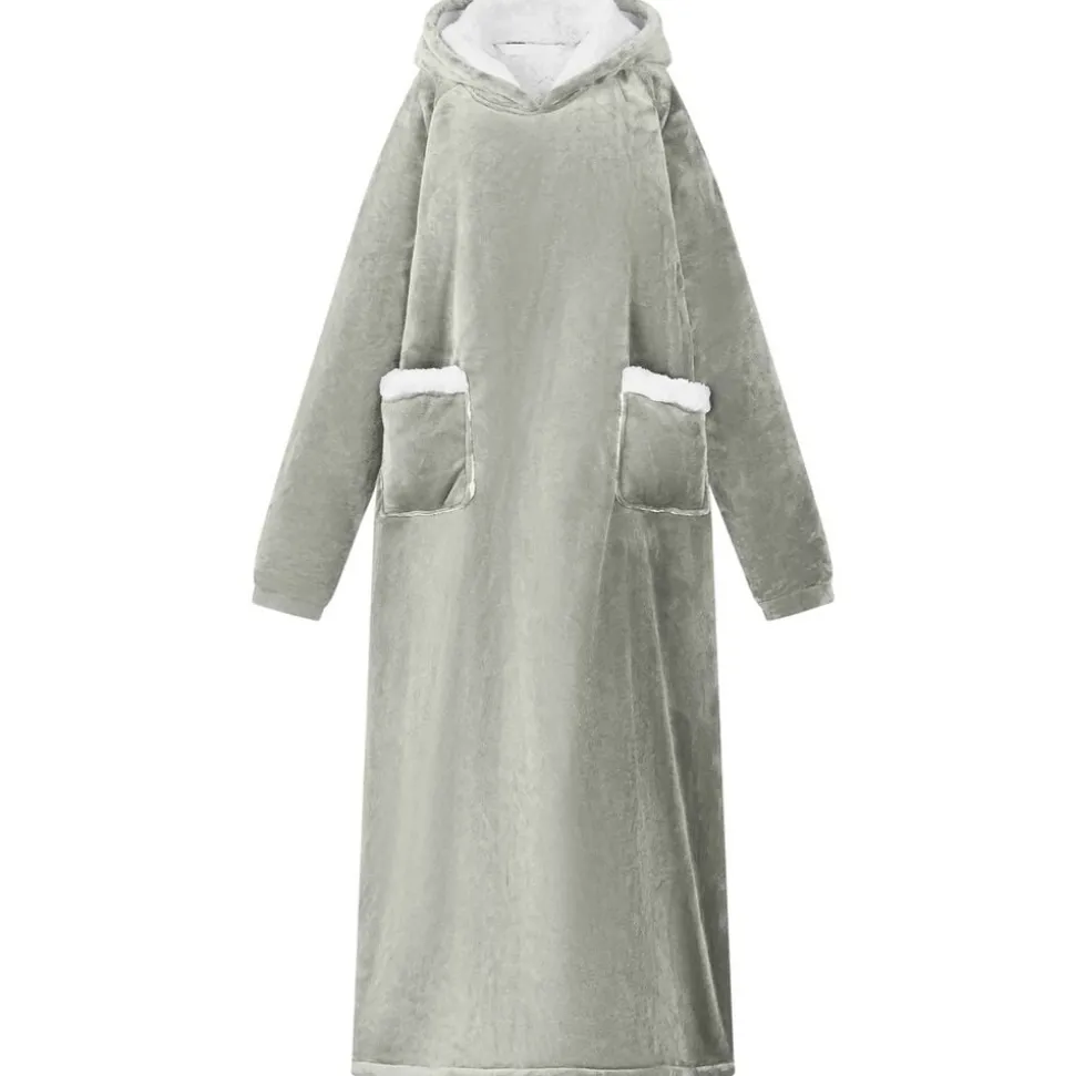 vidaXL Filt-hoodie Grå M Fleece och Flanell