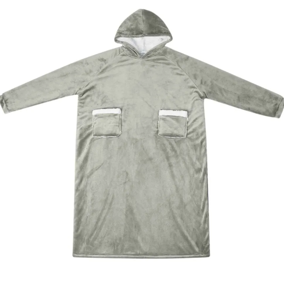 vidaXL Filt-hoodie Grå M Fleece och Flanell