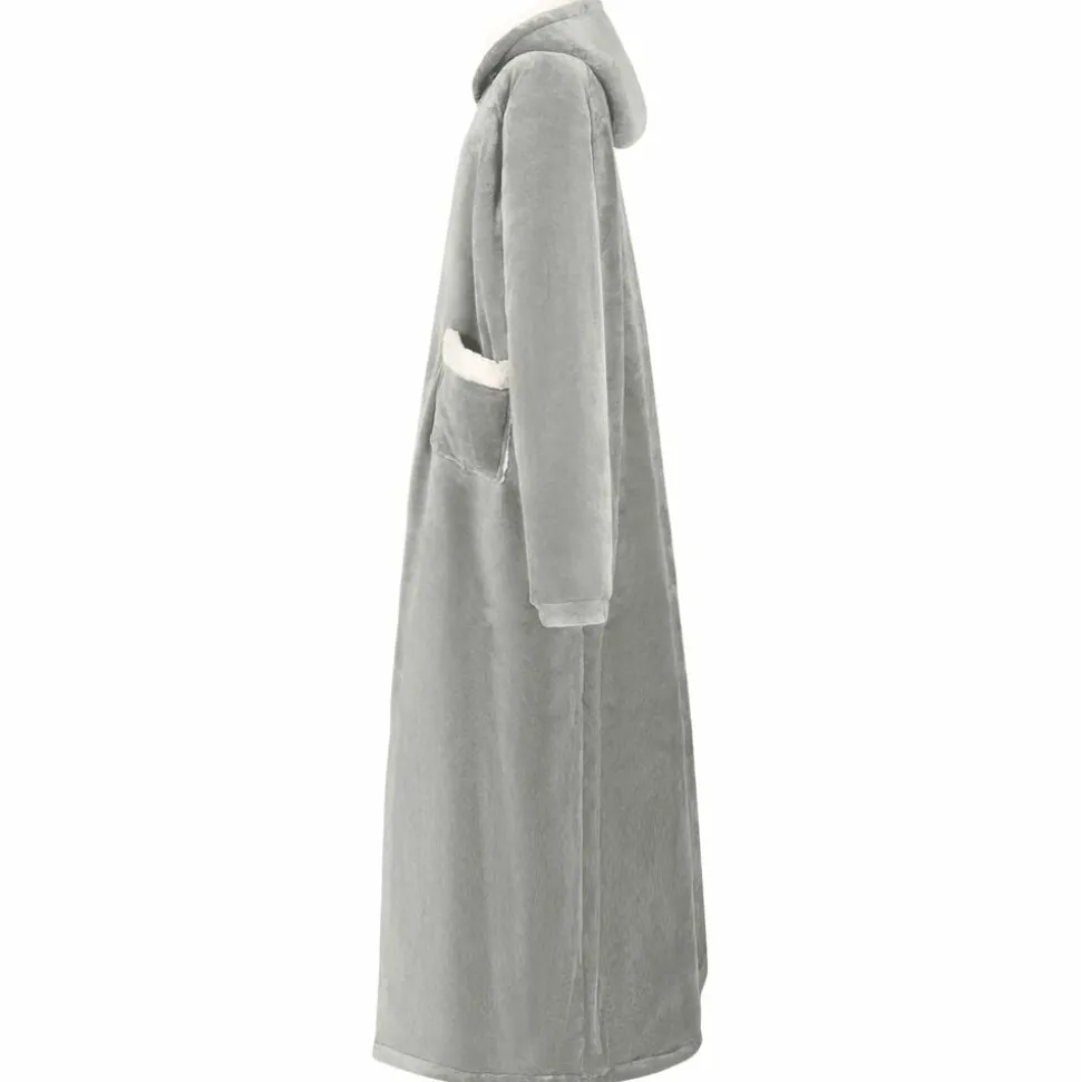vidaXL Filt-hoodie Grå M Fleece och Flanell