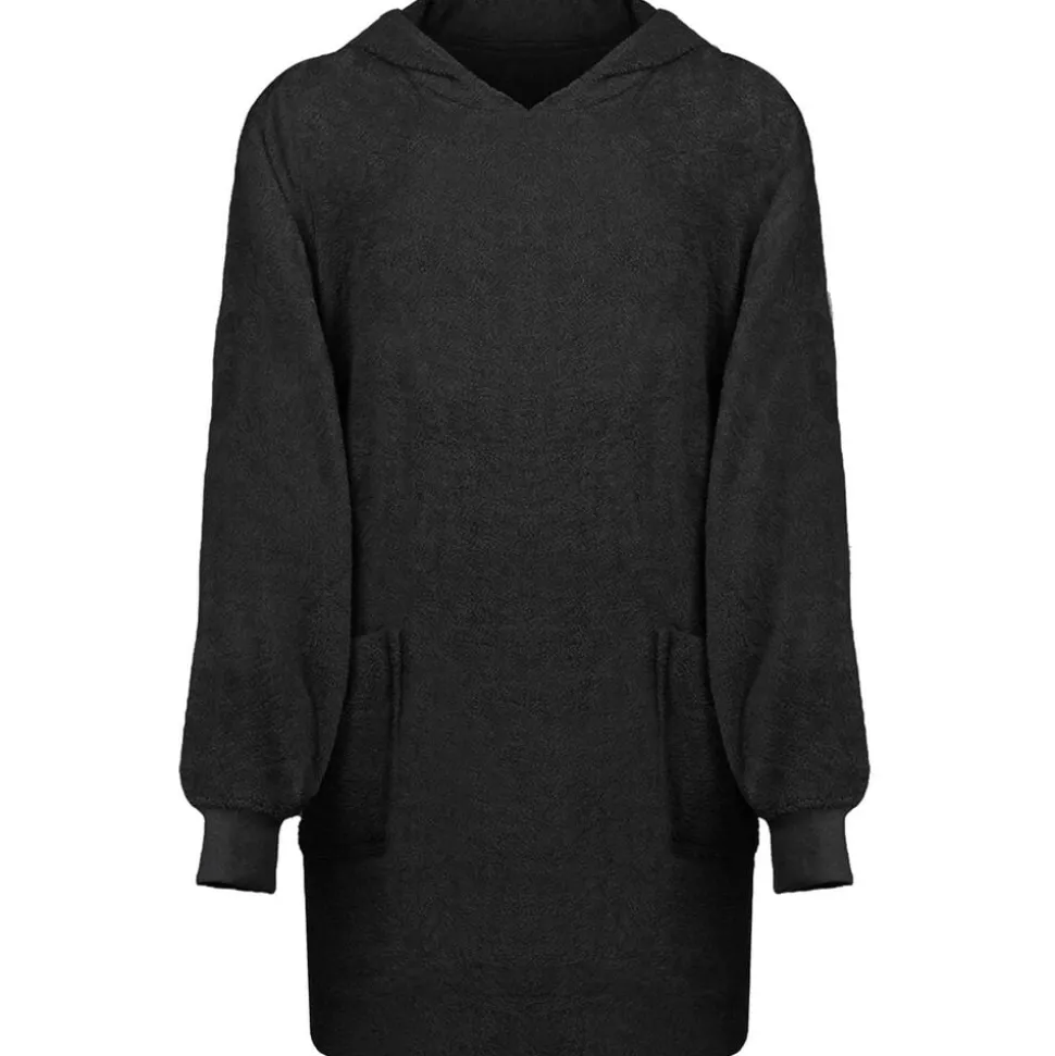 vidaXL Filt-hoodie KINN Svart L Bomull