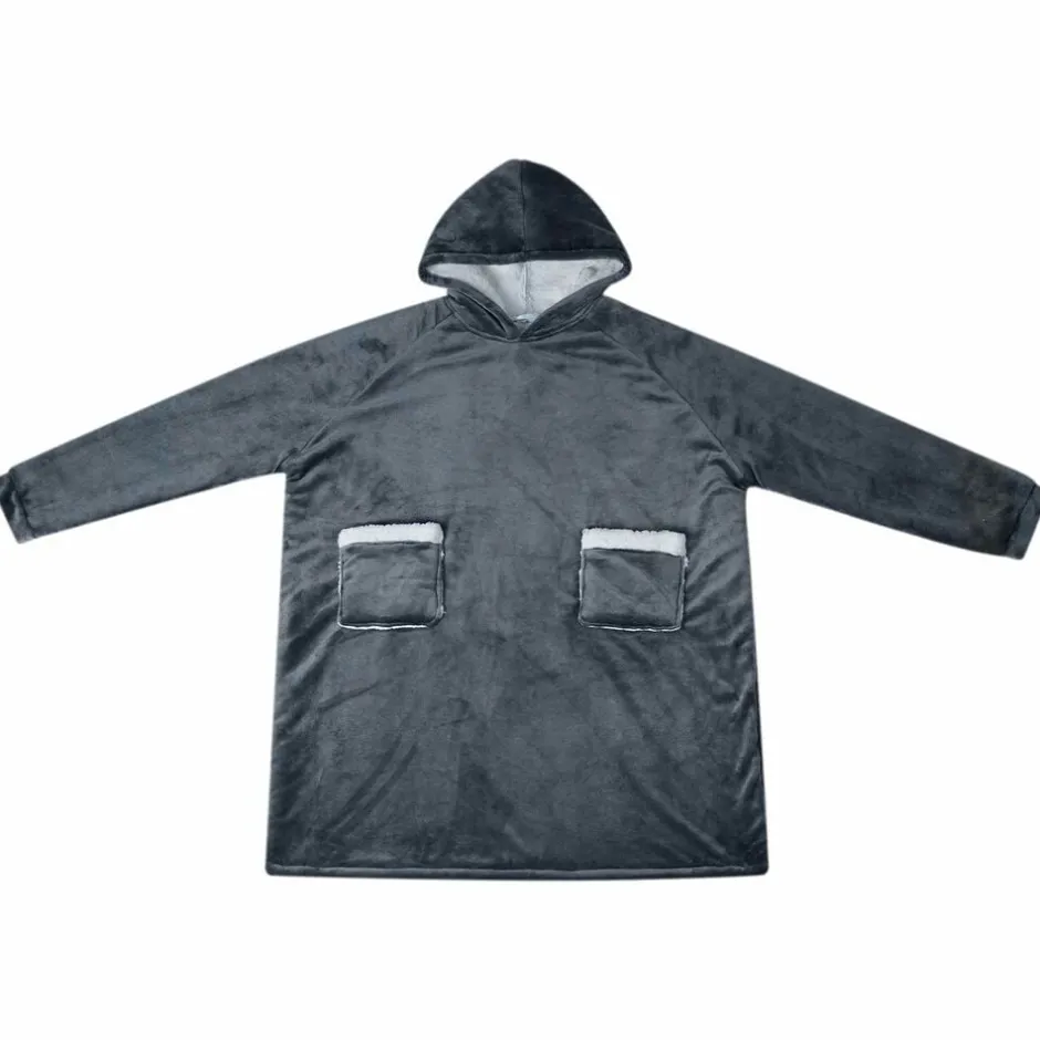 Online vidaXL Filt-hoodie Mörkblå M Fleece och Flanell Marinblå