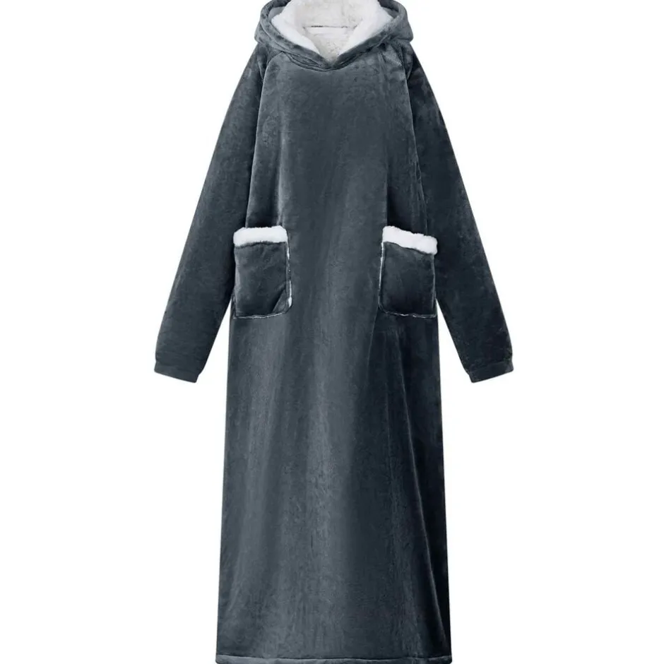 Online vidaXL Filt-hoodie Mörkblå M Fleece och Flanell Marinblå