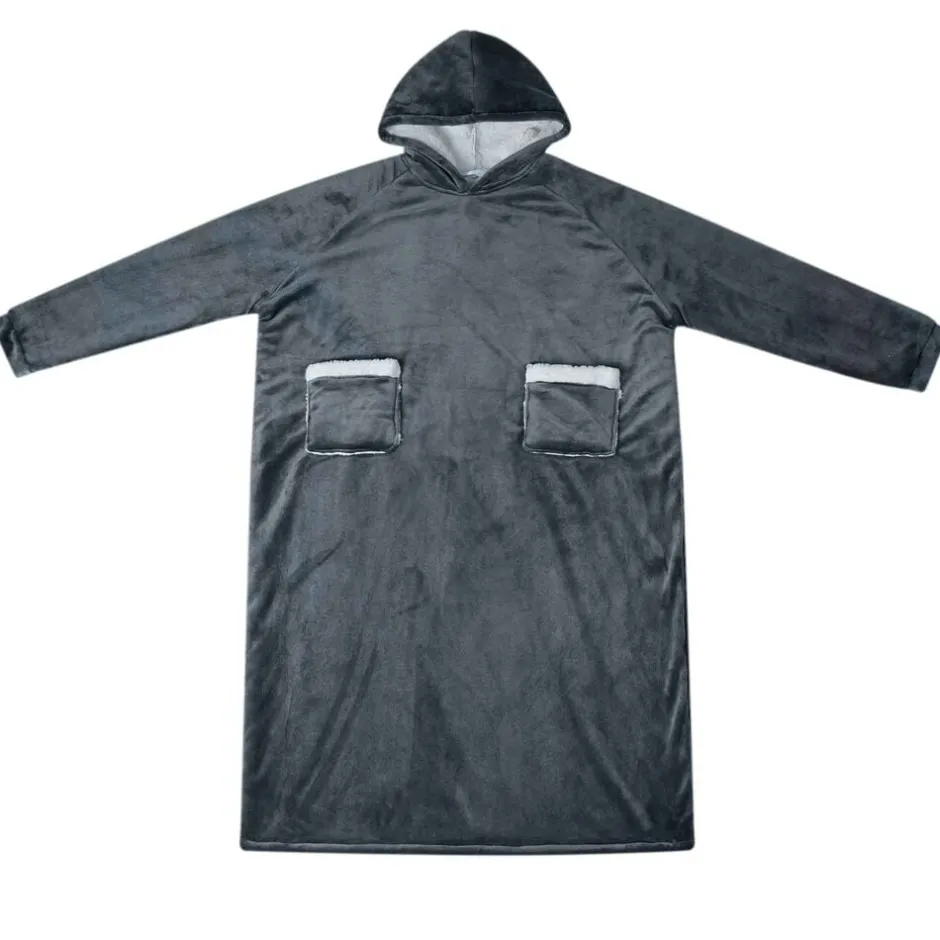 Online vidaXL Filt-hoodie Mörkblå M Fleece och Flanell Marinblå