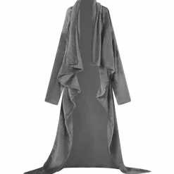 vidaXL Filt-hoodie Mörkgrå F Flanell