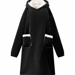 vidaXL Filt-hoodie Svart M Fleece och Flanell