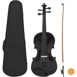 Sale vidaXL Fiolset fullstorlek med stråke och hakstöd 4/4 Svart