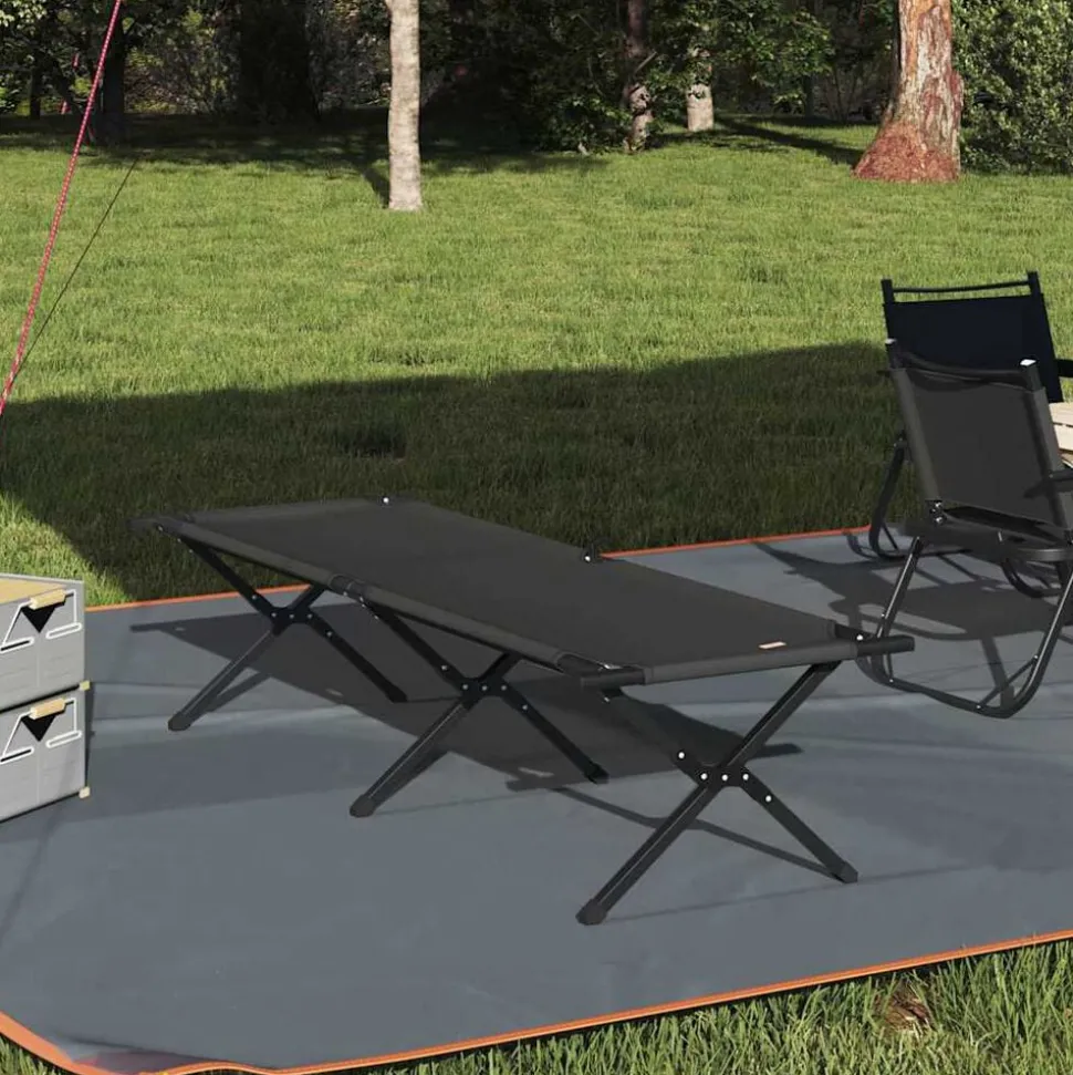 vidaXL Fällbar Camping Säng Svart 193 x 69 x 45 cm Oxford tyg