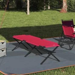 Sale vidaXL Fällbar Camping Säng 193 x 69 x 45 cm Oxford tyg Röd