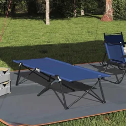 vidaXL Fällbar Camping Säng Blå 206 x 76 x 74 cm Oxford och Stål