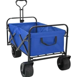 Best vidaXL Fällbar handvagn 89 x 62 x 96 cm Stål och Polyester Oxford Blå