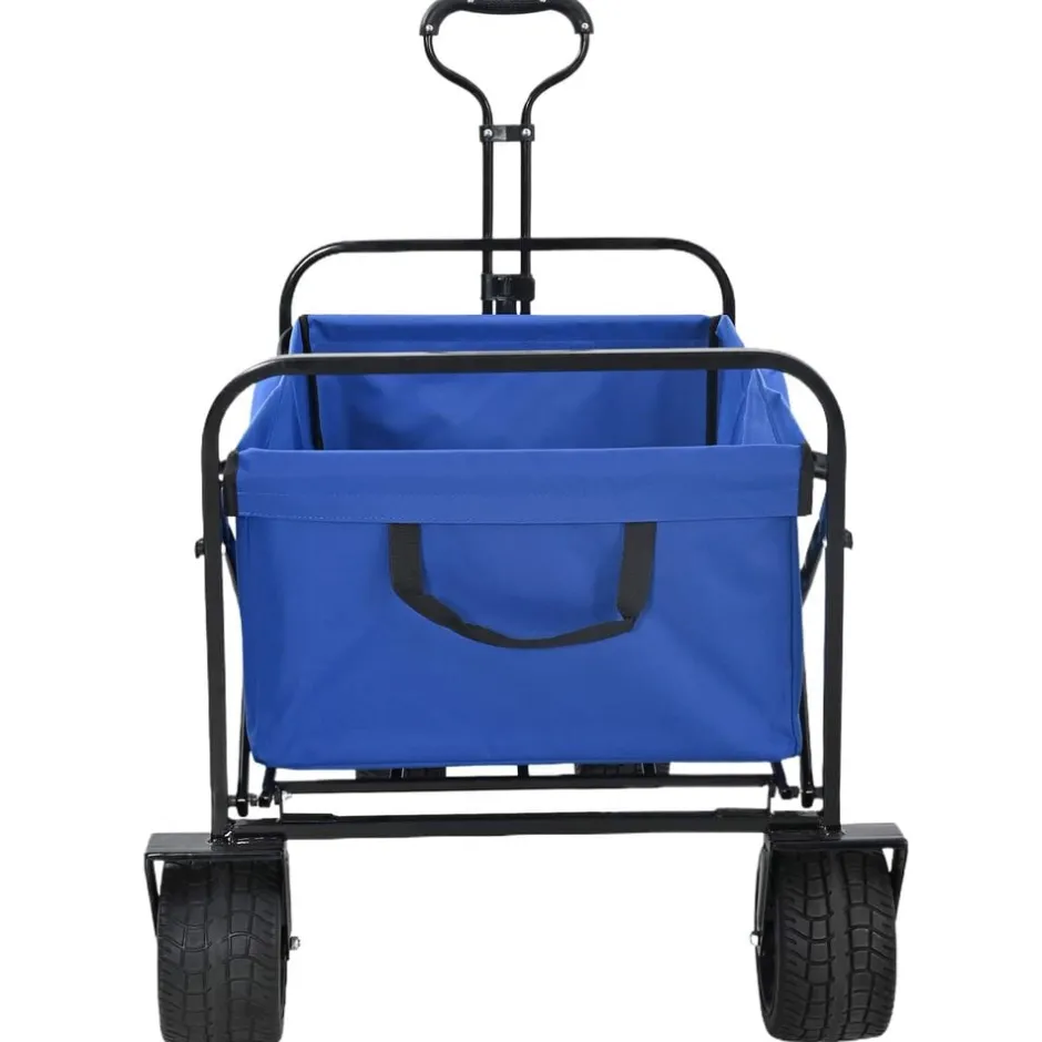 Best vidaXL Fällbar handvagn 89 x 62 x 96 cm Stål och Polyester Oxford Blå