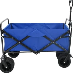 Best vidaXL Fällbar handvagn 89 x 62 x 96 cm Stål och Polyester Oxford Blå