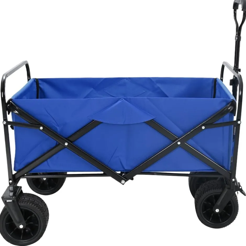 Best vidaXL Fällbar handvagn 89 x 62 x 96 cm Stål och Polyester Oxford Blå