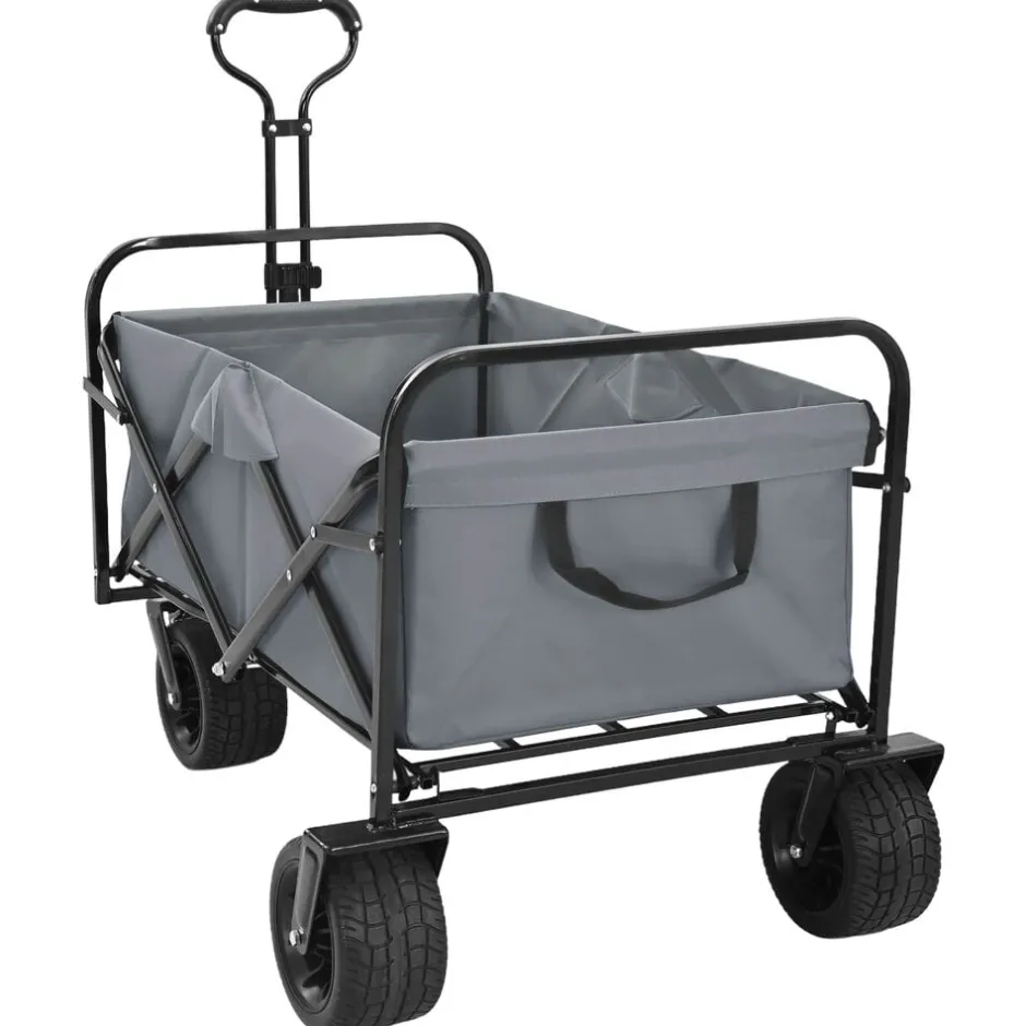 Clearance vidaXL Fällbar handvagn 89 x 62 x 96 cm Stål och Polyester Oxford Grå
