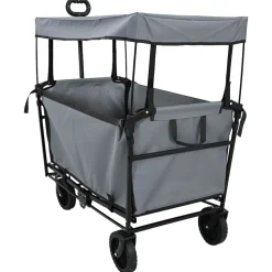 vidaXL Fällbar handvagn Grå 105 x 56.5 x 116 cm Oxford tyg