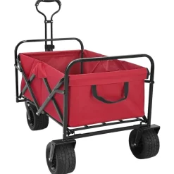 Discount vidaXL Fällbar handvagn 89 x 62 x 96 cm Stål och Polyester Oxford Röd