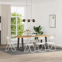 vidaXL Fällstol 8 pcs Vit 48 x 43,5 x 81 cm Konstläder
