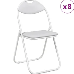 vidaXL Fällstol 8 pcs Vit 48 x 43,5 x 81 cm Konstläder