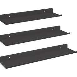 Sale vidaXL Flytande hylla Väggmonterad 3 pcs 40 x 9 x 2,5 cm Stål Svart