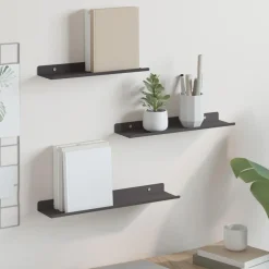 Sale vidaXL Flytande hylla Väggmonterad 3 pcs 40 x 9 x 2,5 cm Stål Svart