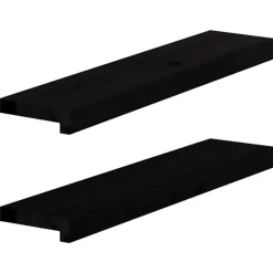 Clearance vidaXL Fönsterbänkar 2 st 70x15x2 cm massiv ek Mörkbrun