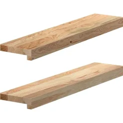 Best vidaXL Fönsterbänkar 2 st obehandlad 70x15x2 cm massiv ek Naturfärg