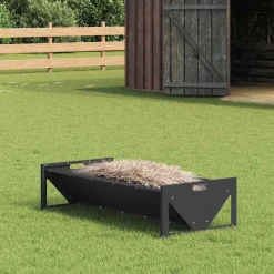 vidaXL Fodertrog för boskap Svart 108 x 50 x 28 cm Kallvalsat Stål