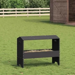 vidaXL Fodertrog för boskap Svart 79 x 35 x 62 cm Kallvalsat Stål
