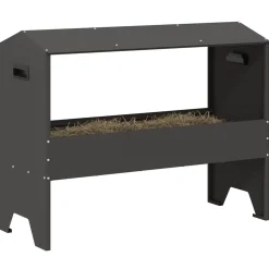 vidaXL Fodertrog för boskap Svart 79 x 35 x 62 cm Kallvalsat Stål