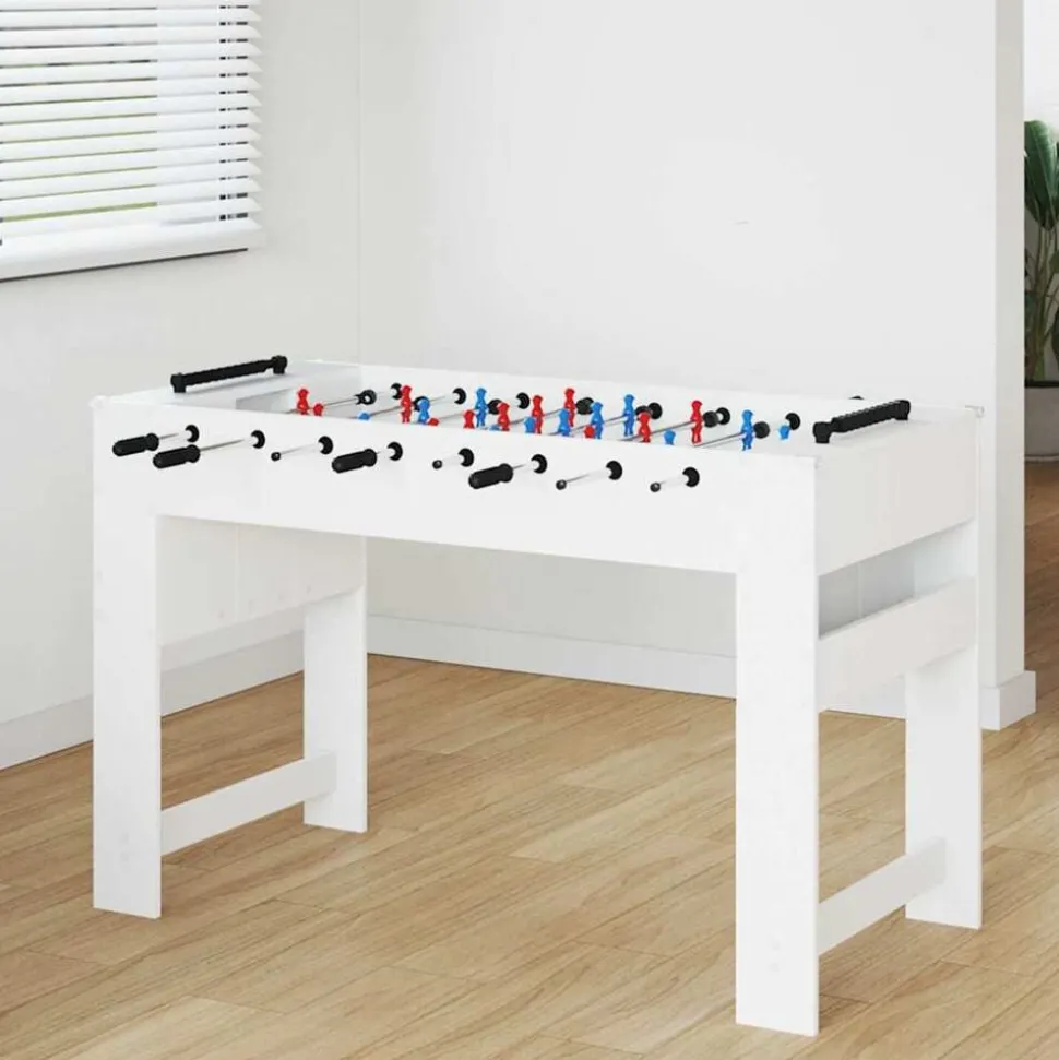 vidaXL Foosballbord Vit 125 x 60,5 x 80 cm Konstruerat trä