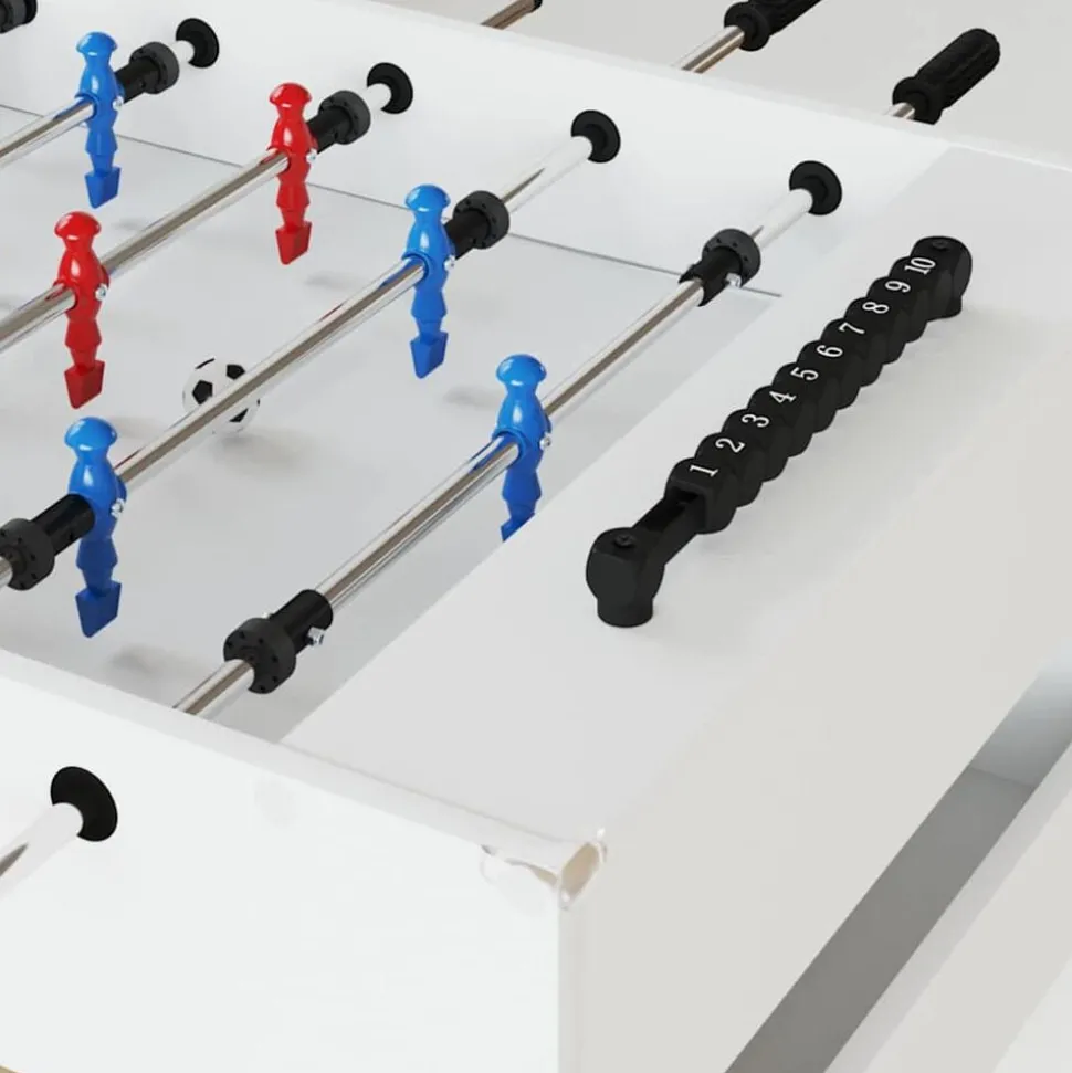 vidaXL Foosballbord Vit 125 x 60,5 x 80 cm Konstruerat trä