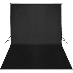 Clearance vidaXL Fotobakgrund utan stativ bomull 500x300 cm Svart