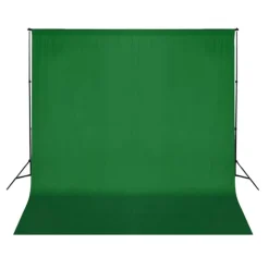 vidaXL Fotobakgrund utan stativ bomull grön 300x300 cm chroma key