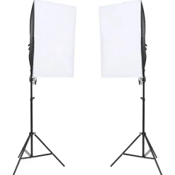 Clearance vidaXL Fotostudio med lampor och bakgrund Grön