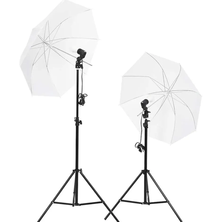 Hot vidaXL Fotostudio med lampor och bakgrund Svart