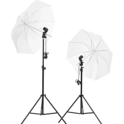 Clearance vidaXL Fotostudio med lampor och bakgrund Vit