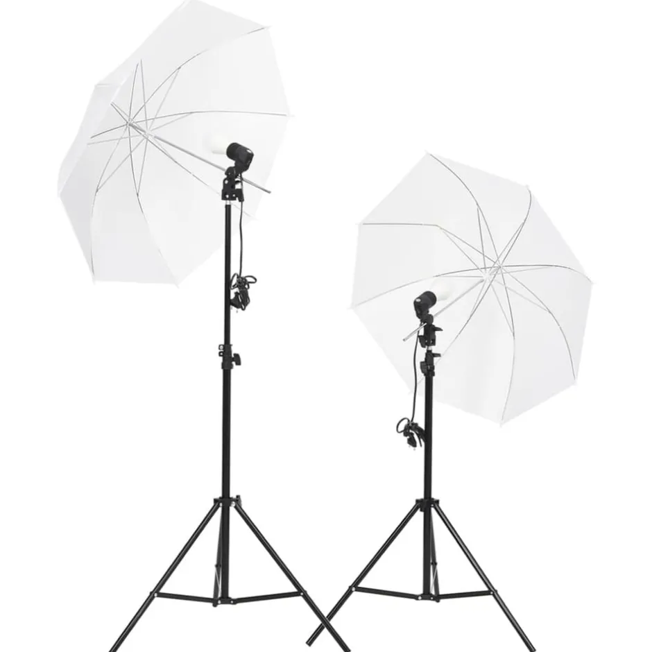 Clearance vidaXL Fotostudio med lampor och bakgrund Vit