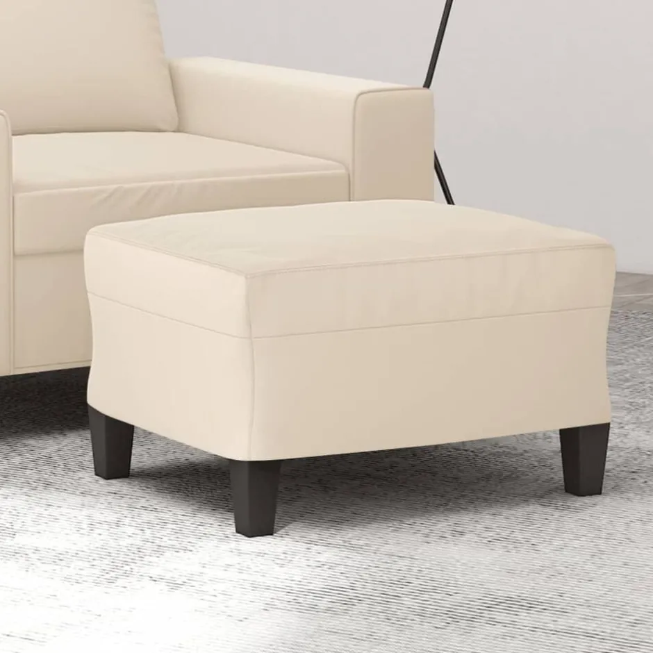 Best vidaXL Fotpall 60x50x41 cm mikrofibertyg Beige