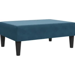 vidaXL Fotpall Blå 77x55x31 cm sammet