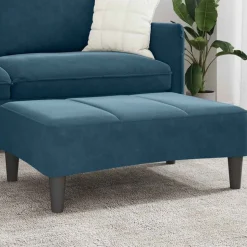 vidaXL Fotpall Blå 77x55x31 cm sammet