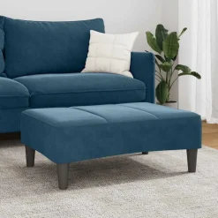 vidaXL Fotpall Blå 77x55x31 cm sammet