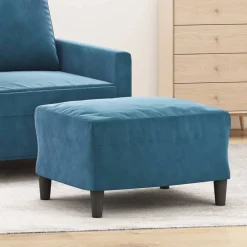 vidaXL Fotpall blå 60x50x41 cm sammet