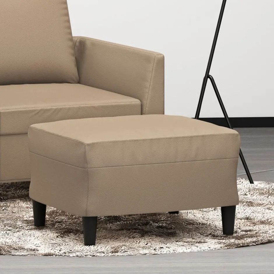 New vidaXL Fotpall 60x50x41 cm konstläder Cappuccino