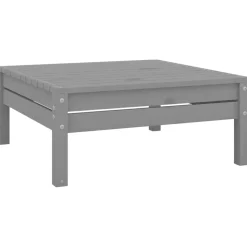 vidaXL Fotpall för trädgården grå massiv furu