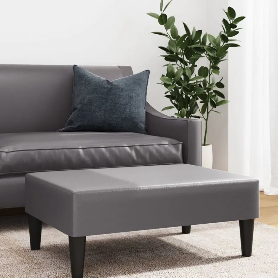 Hot vidaXL Fotpall 77x55x31 cm konstläder Grå