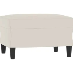 vidaXL Fotpall gräddvit 60x50x41 cm sammet