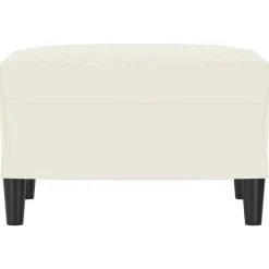 vidaXL Fotpall gräddvit 60x50x41 cm sammet