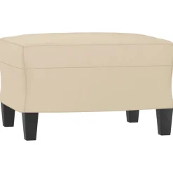 vidaXL Fotpall Gräddvit 60x50x41 cm mikrofibertyg