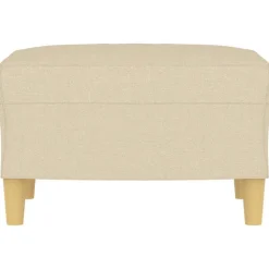 vidaXL Fotpall gräddvit 60x50x41 cm tyg